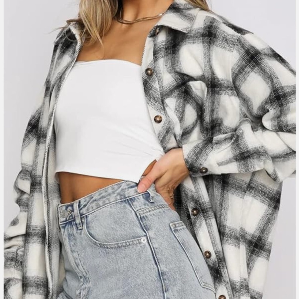 White fox make it better plaid shirt size s/m NWT